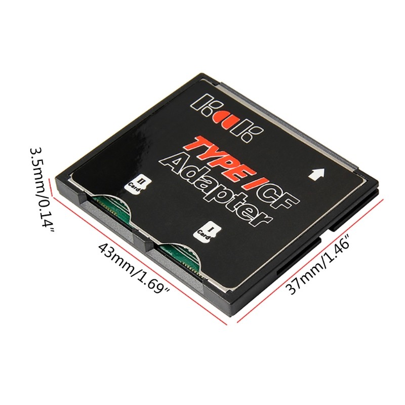 Practical Dual SDXC TF to CF Card Adapter Portable Card Reader for Camera