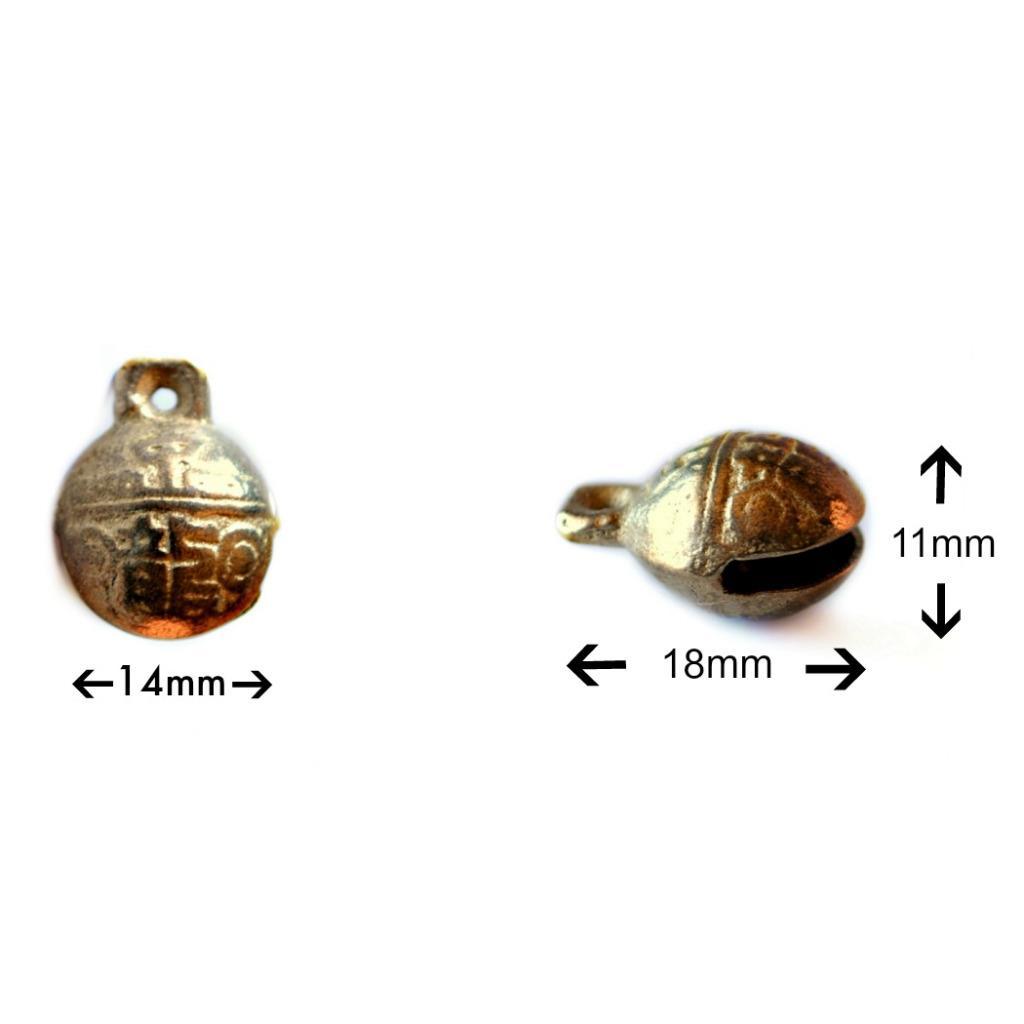 TIBETAN BRASS BELLS LOT of 20 14mm Bead Craft Temple Herding Tiny Metal Ethnic