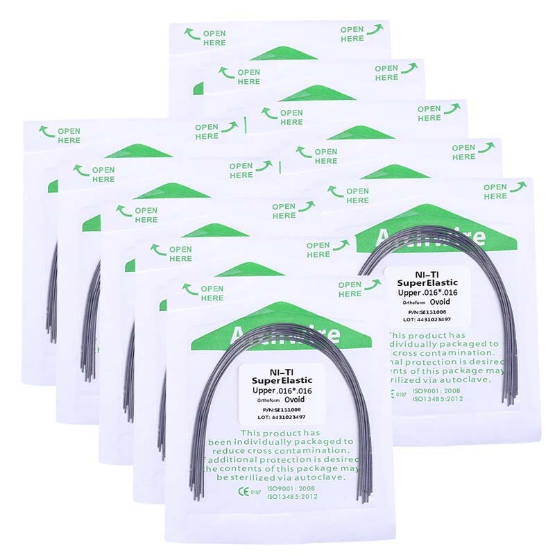 10XDental Heat Thermal Activated Rectangular Orthodontic Arch Wire 016*016 Upper