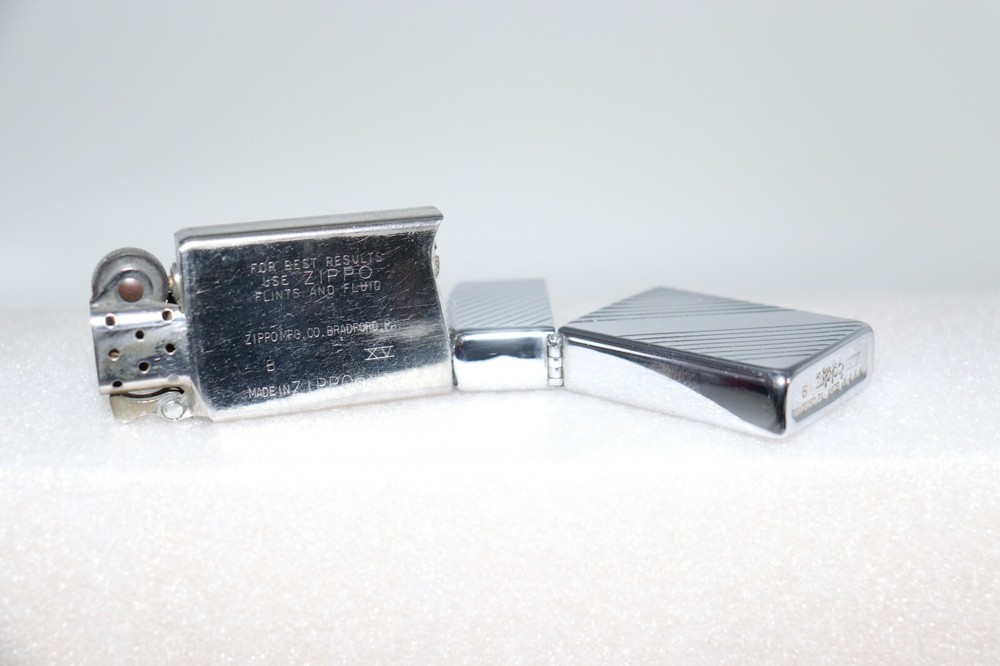ZIPPO Slim High Polish Chrome Angle Lined Lighter