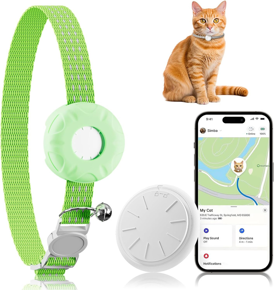 Cat Tracker, MINI Pet Tracker for Cats, No Monthly Fee GPS Tracker for Cat, Comp