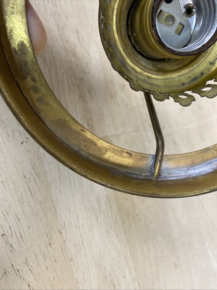 Vintage lampshade holder 6" socket part GWTW 3" HURRICANE Solid Brass