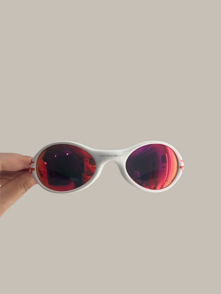 Oakley Eye Jacket Lightweight Polarized Red ​Lenses White Frames