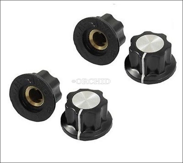 10Pcs Adjustable Turn 24MM6MM Shaft Insert Dia Potentiometer Rotary Knobs ci
