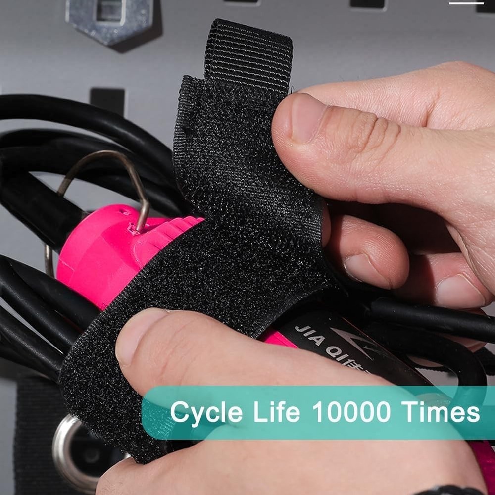 Heavy-Duty Storage Straps - 9 Pack Hook and Loop Hanging Extension Tool Cord...