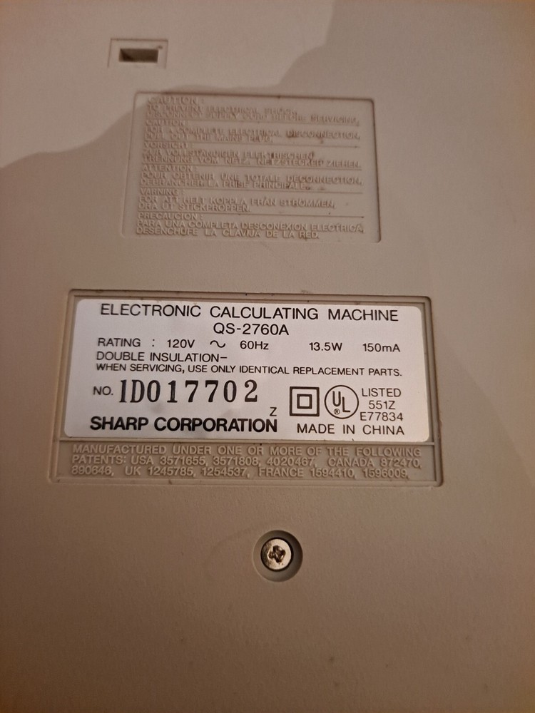 Sharp Compet Vintage QS-2760A Electronic Calculating Machine *TESTED, WORKS.*