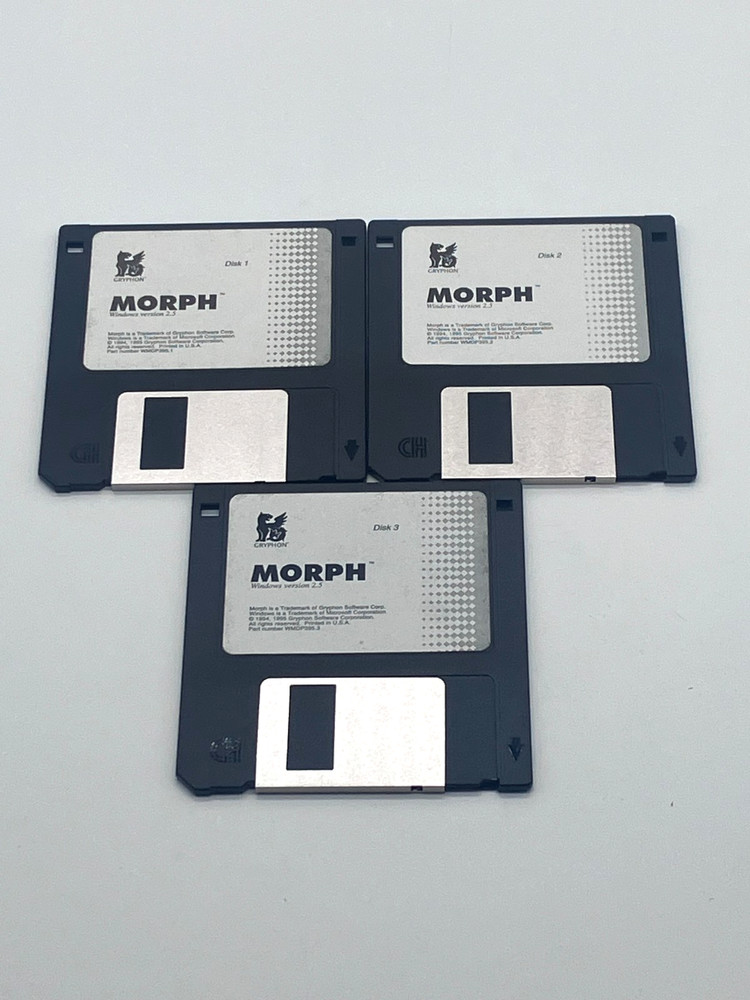 Vintage MORPH Version 2.5 Software 3.5" Disks for Windows by Gryphon