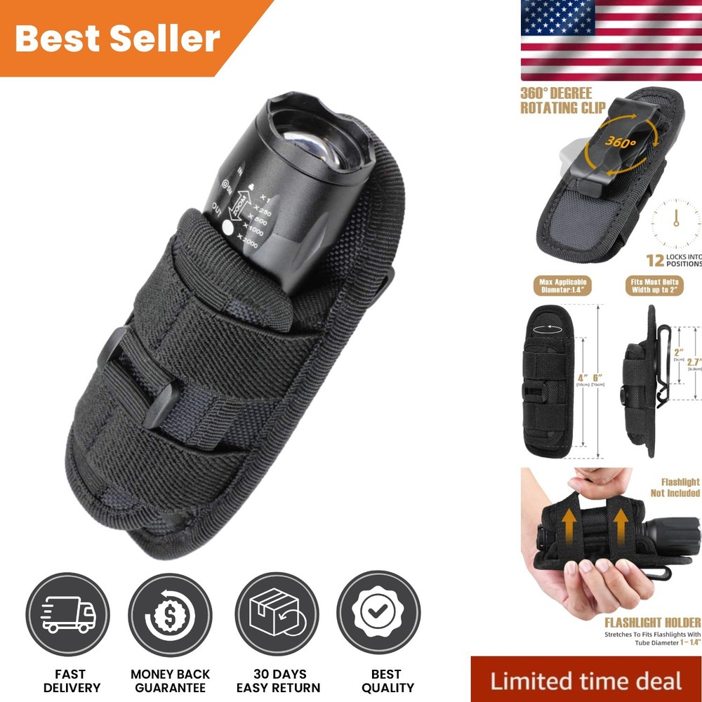 Tactical Flashlight Holster with Elastic Closure - Camping Essential
