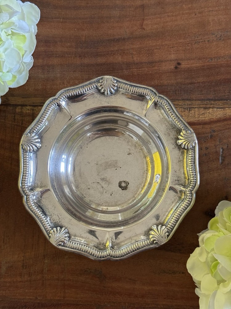 Genuine Viners Silver Plated Trinket Dish With Ornate Edge Detail