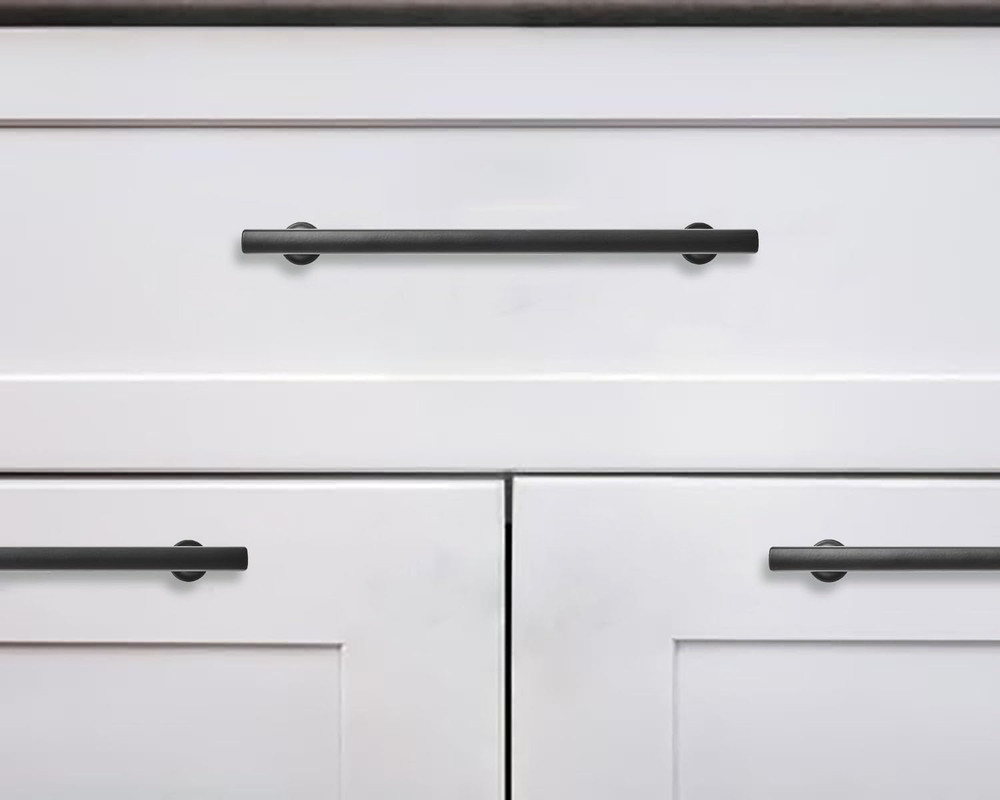 10 Pack 8" Matte Black Cabinet Pulls - Heavy Duty Kitchen Hardware