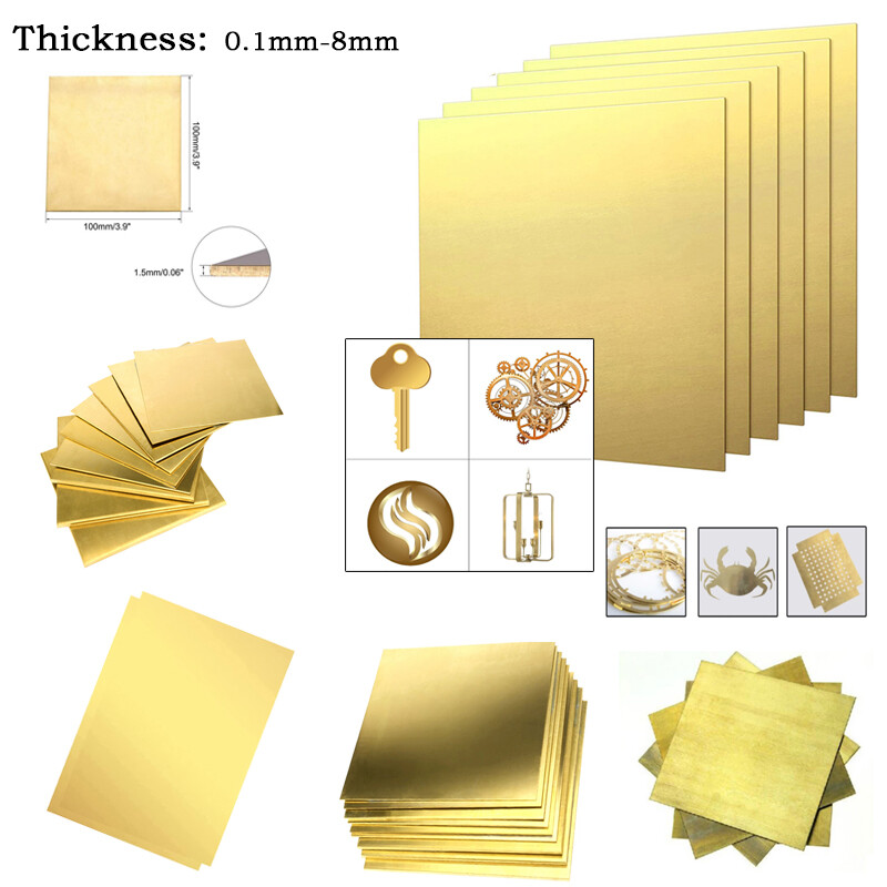 Brass Sheet Plate Panel Metal 0.1-8mm Thick - Multi sizes available