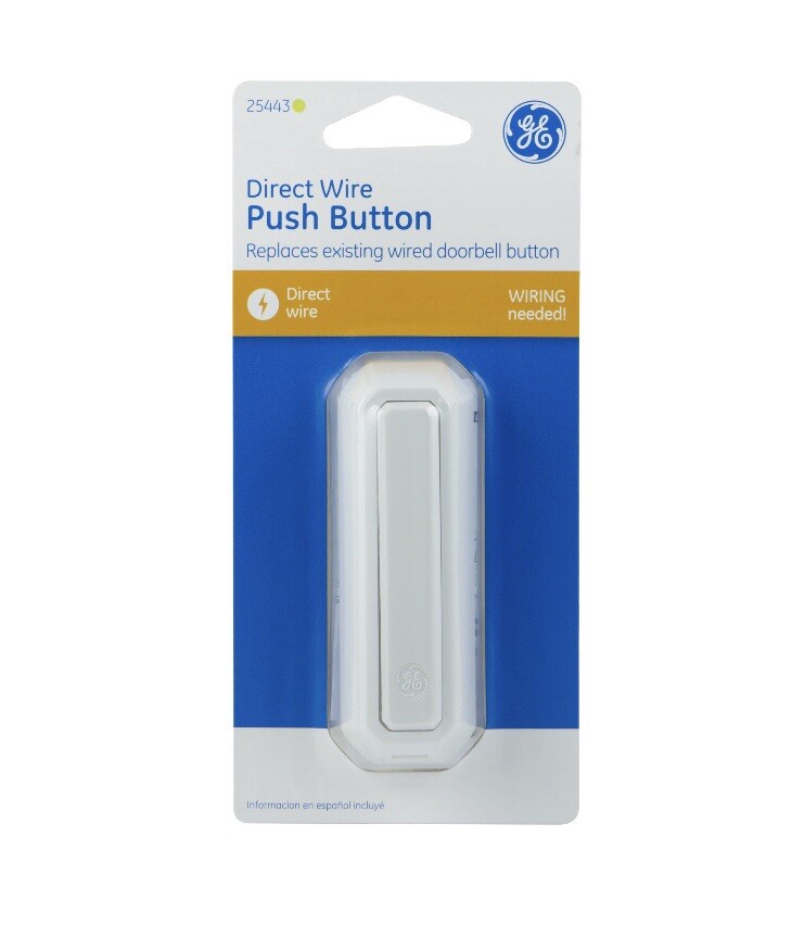 GE Direct Wired Door Bell Push Button White Model# 25443