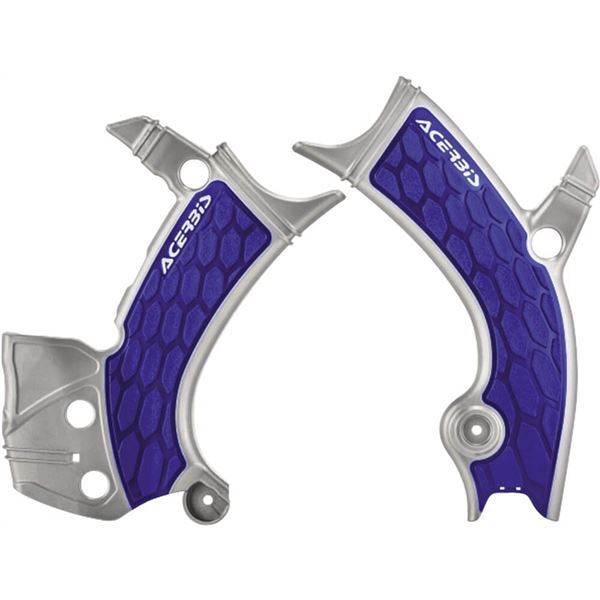 Acerbis - 2689411404 - X-Grip Frame Guards, Silver/Blue