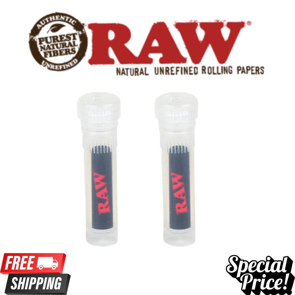 RAW Black Borosilicate Glass Rolling Tips | Slim Cigarette Filter Tips |