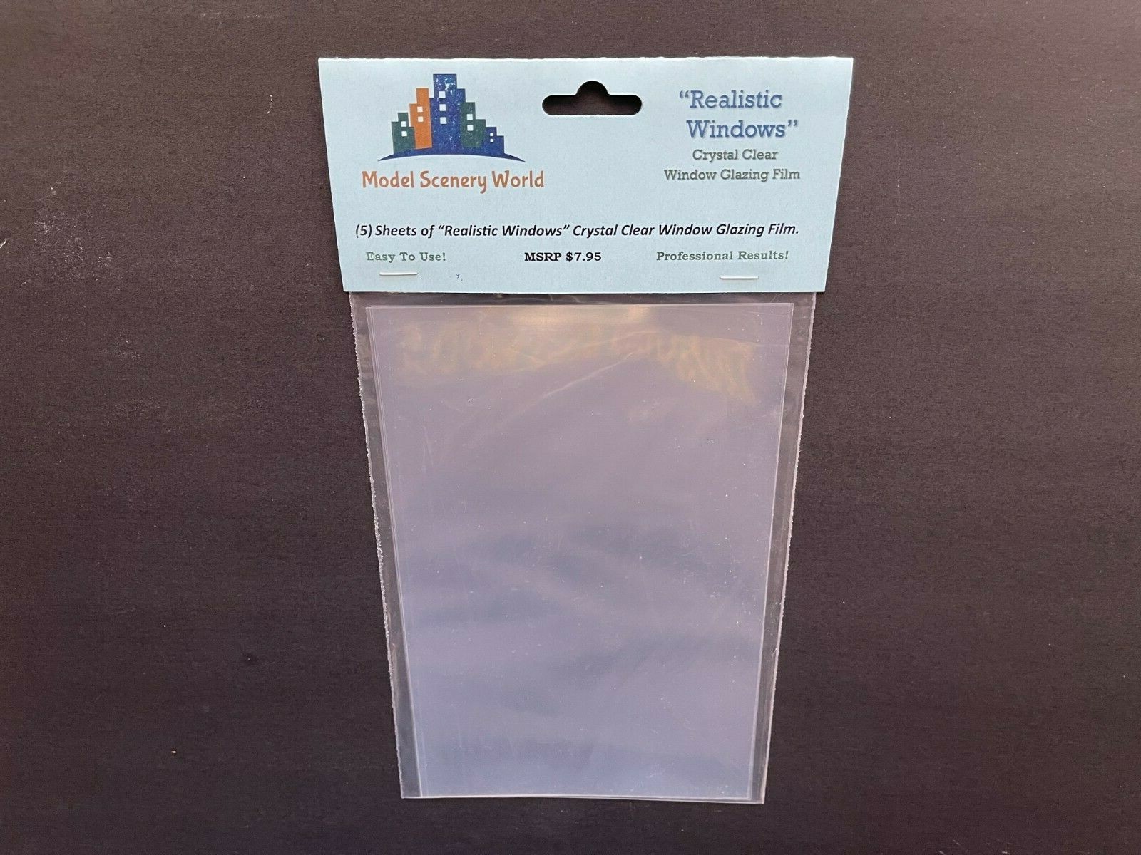 Realistic Windows Clear Window Film Glazing NO Curl for Scale Models 5 Sheets