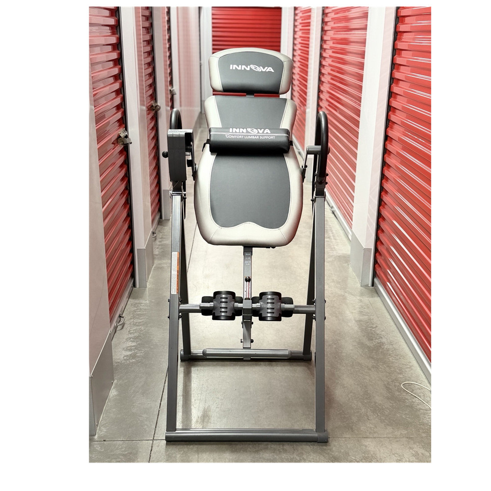 Innova Inversion Table Gray/Black Comfort Lumbar Support Height-Adjustable