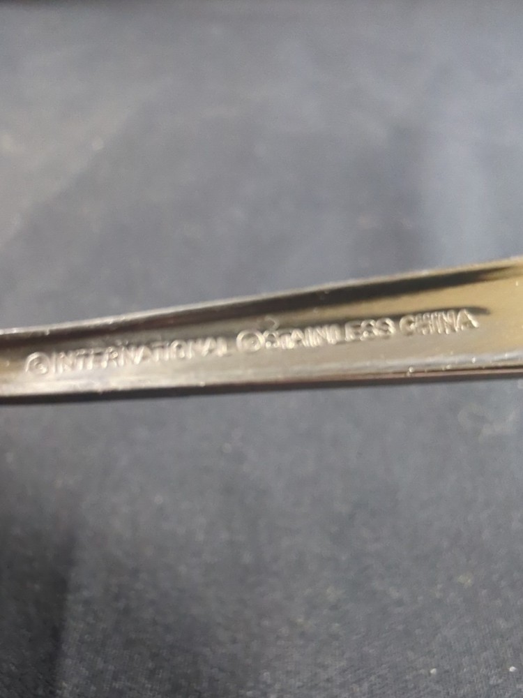 Stainless Silver Flatware International Sugar Spoon Shell Ripple Design Unique