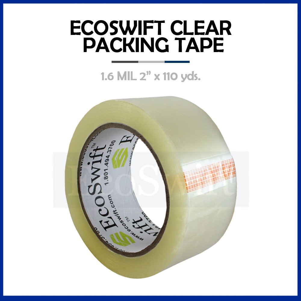 1 ROLL EcoSwift Carton Box Sealing Packaging Packing Tape 1.6mil 2" x 330 feet
