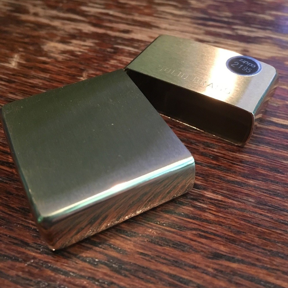 Genuine Zippo brushed solid brass windproof Lighter CASE ONLY No Insert/Box