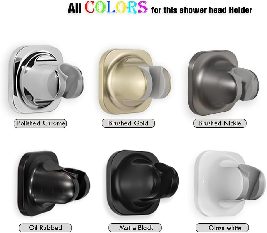 Handheld Shower Head Holder - 5 Positions Adjustable - Concealed Matte Black