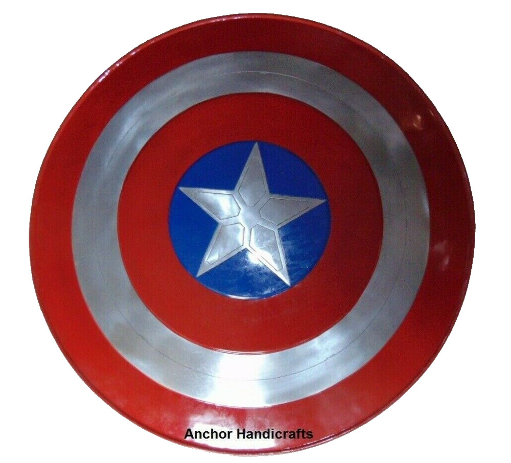 Captain America REPLICA Shield Round Shield Star Pattern Emerged Medieval 24"