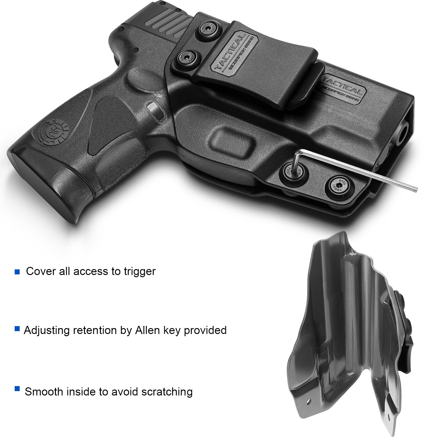 Tactical Scorpion Concealed Carry IWB Inside Holster: Fits Glock 19 23 32 44