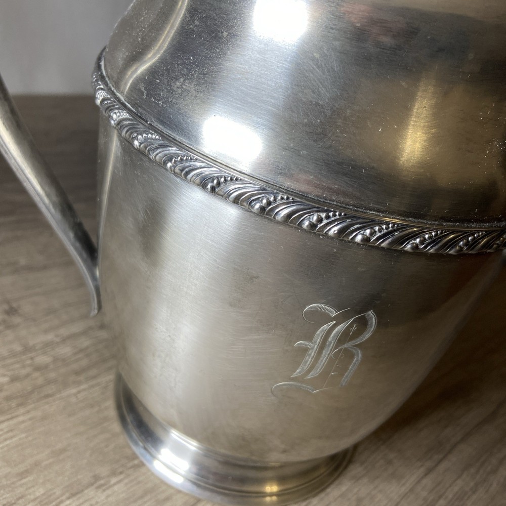 Antique Westminster Water Pitcher #1009 Engraved Initial B