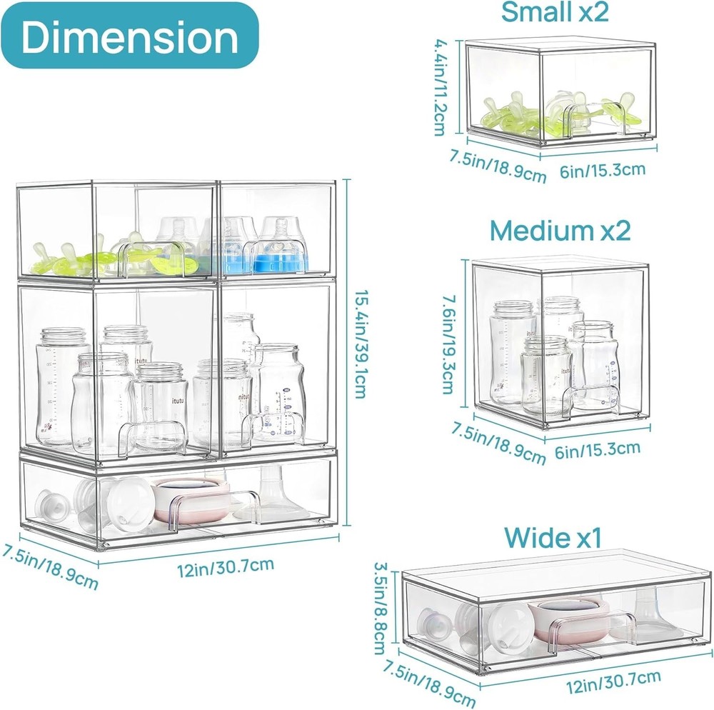 Stackable Storage Drawers with Non-Slip Design - Organize Any Space Effortlessly