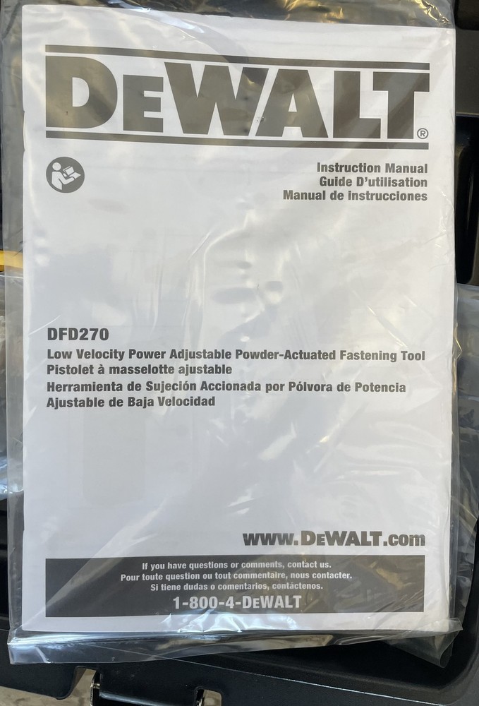 NEW DEWALT DFD270MK Fully-Automatic .27 Caliber Single Shot Powder-Actuated Tool