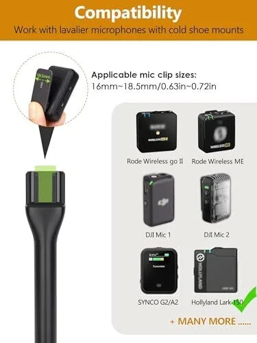 Interview Microphone Handheld Adaptor for Rode Wireless Mic Handle & Mic Cover