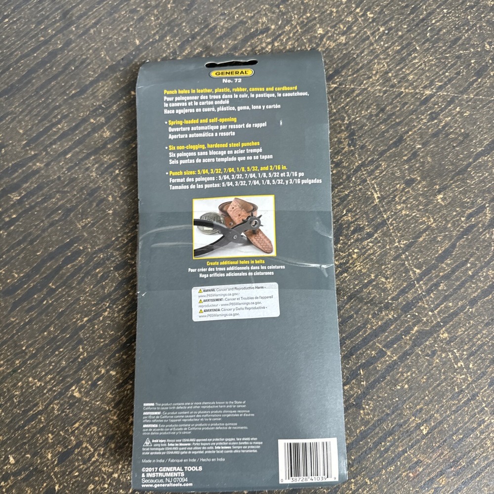 General Tools #72 Spring Tension Revolving Punch