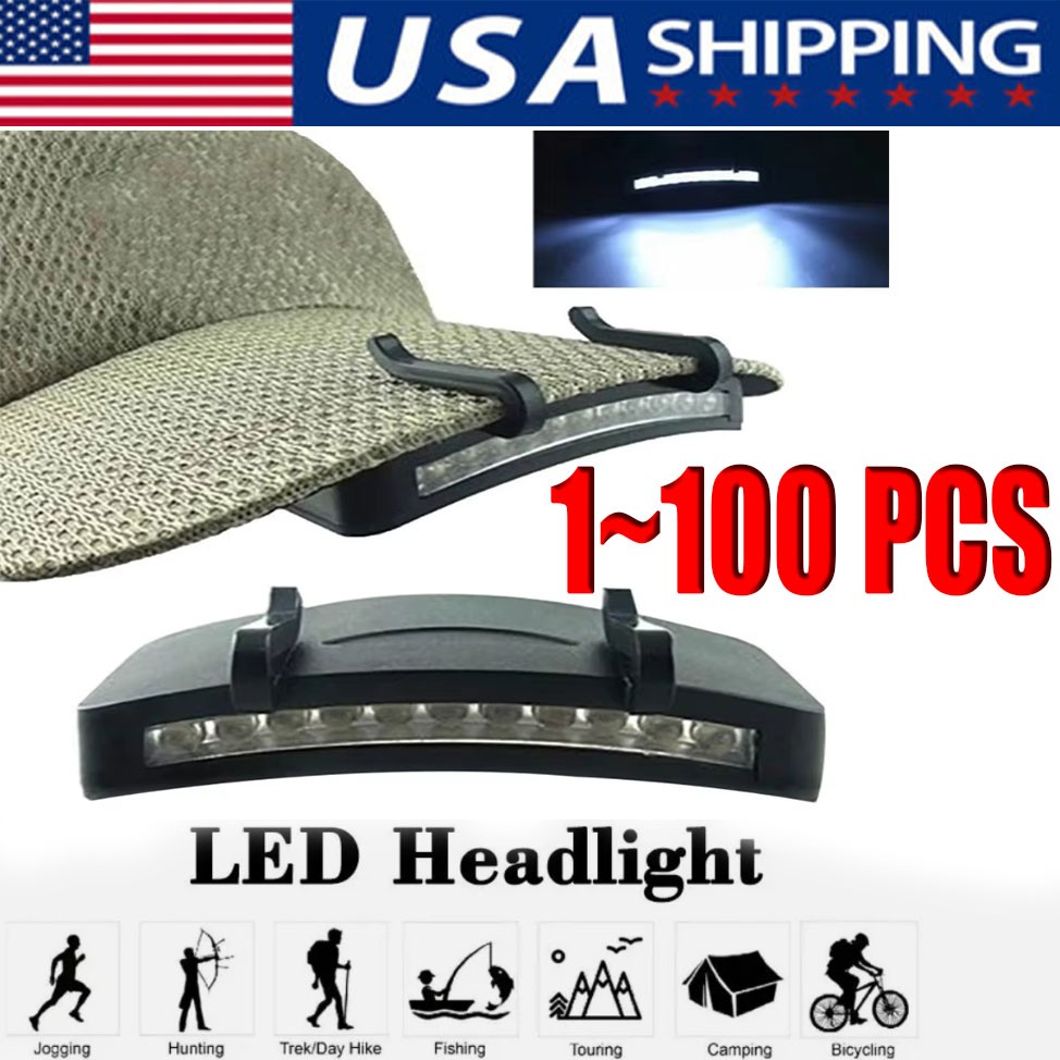 Ultra Bright Hand Free LED Clip on Cap Light for Fishing Camping Baseball Cap