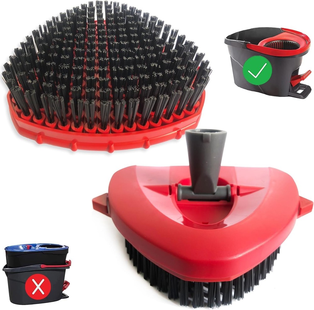 Dual Replacement Spin Mop Scrub Heads - Efficient Deep Cleaning for All Surfaces