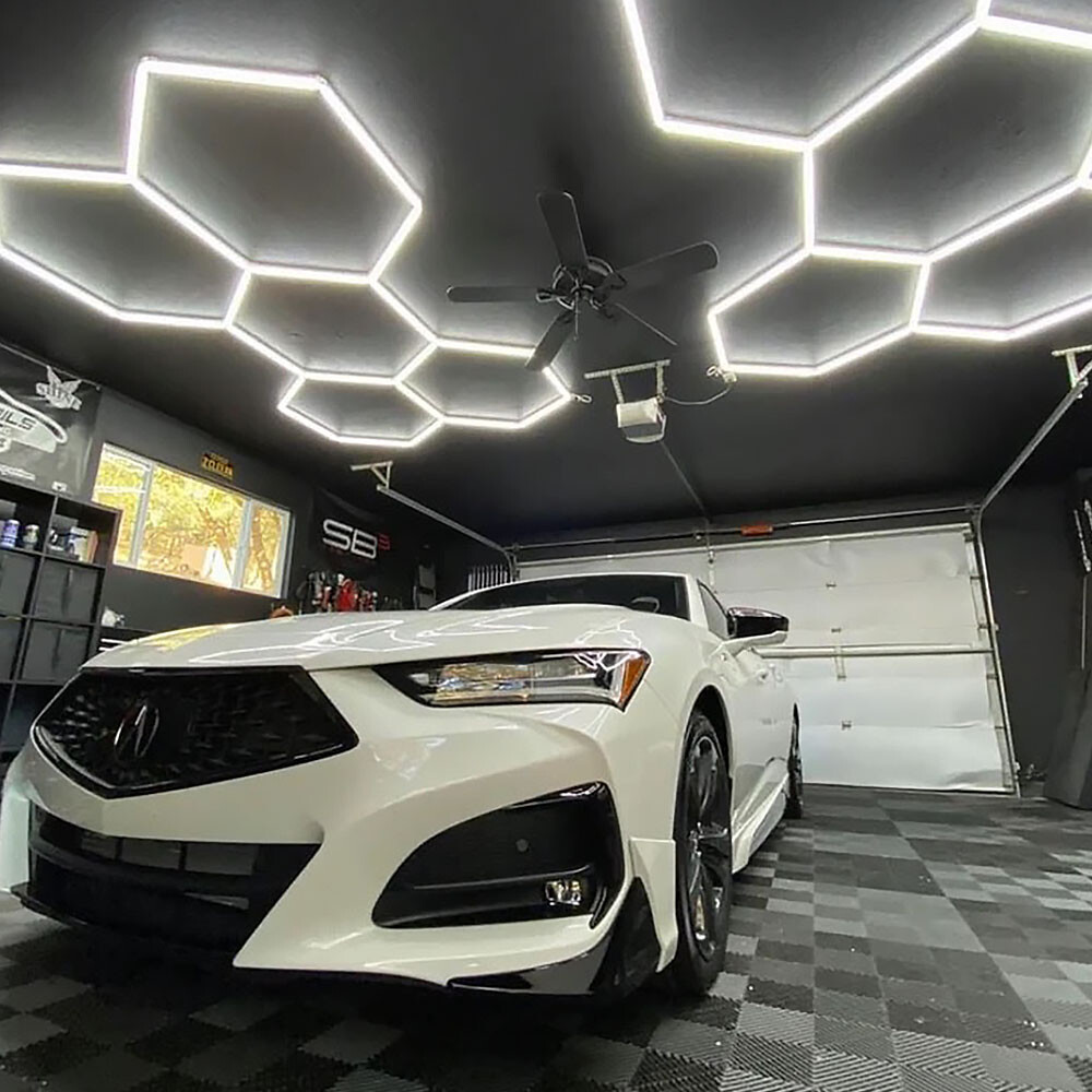 Hexagonal LED Garage Lights Honeycomb Detailing Showroom 5-Grid Ceiling Light