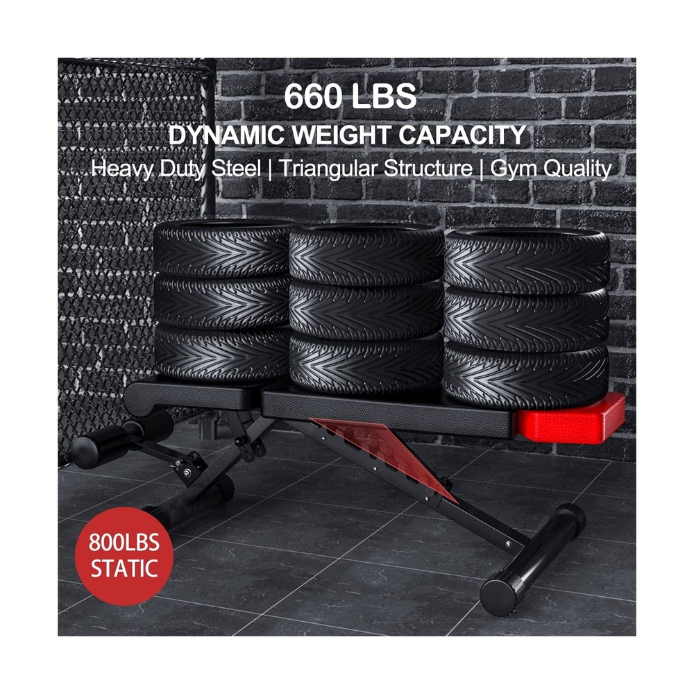 Finer Form 5-in-1 Weight Bench, Adjustable & Foldable for Bench Press, Streng...
