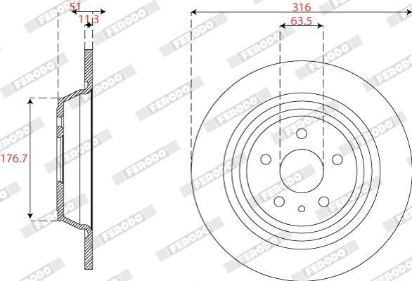 Brake Disc FERODO DDF2788C