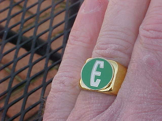 1958 1959 1960 Ford Edsel E Gold Chrome Ring Size #10 NOS Unique Logo Hi-Quality