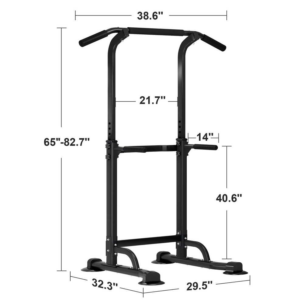 Power Tower Pull Up Bar and Dip Station, Height Adjustable Dip Stand Exercise...