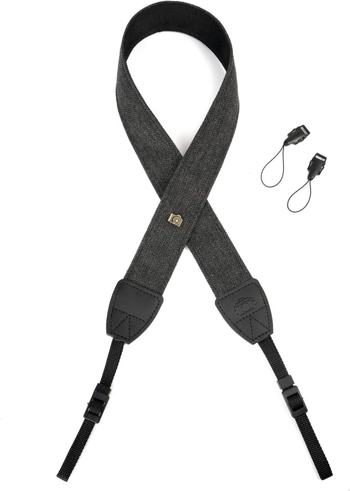 Camera Strap Black Canvas Neck Shoulder Strap with Quick Release Buckles for ...