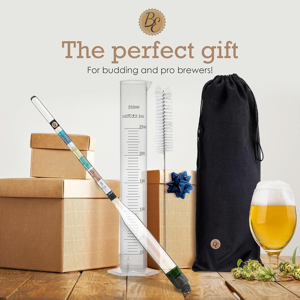 Brewer's Elite Hydrometer & & Plastic Test Jar Kit, Clear