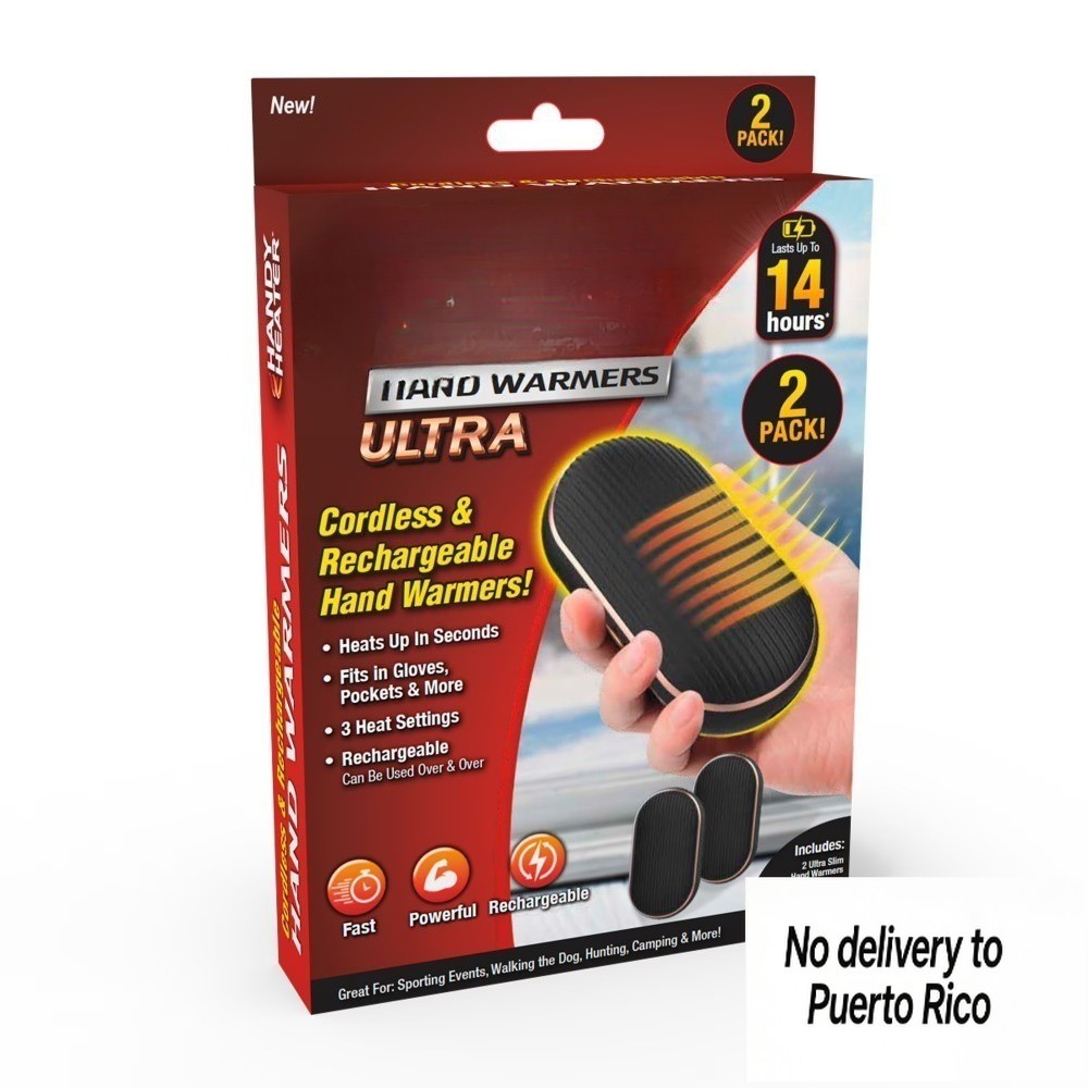 Hand Warmers Ultra, Rechargeable, Portable, 2 Pack​