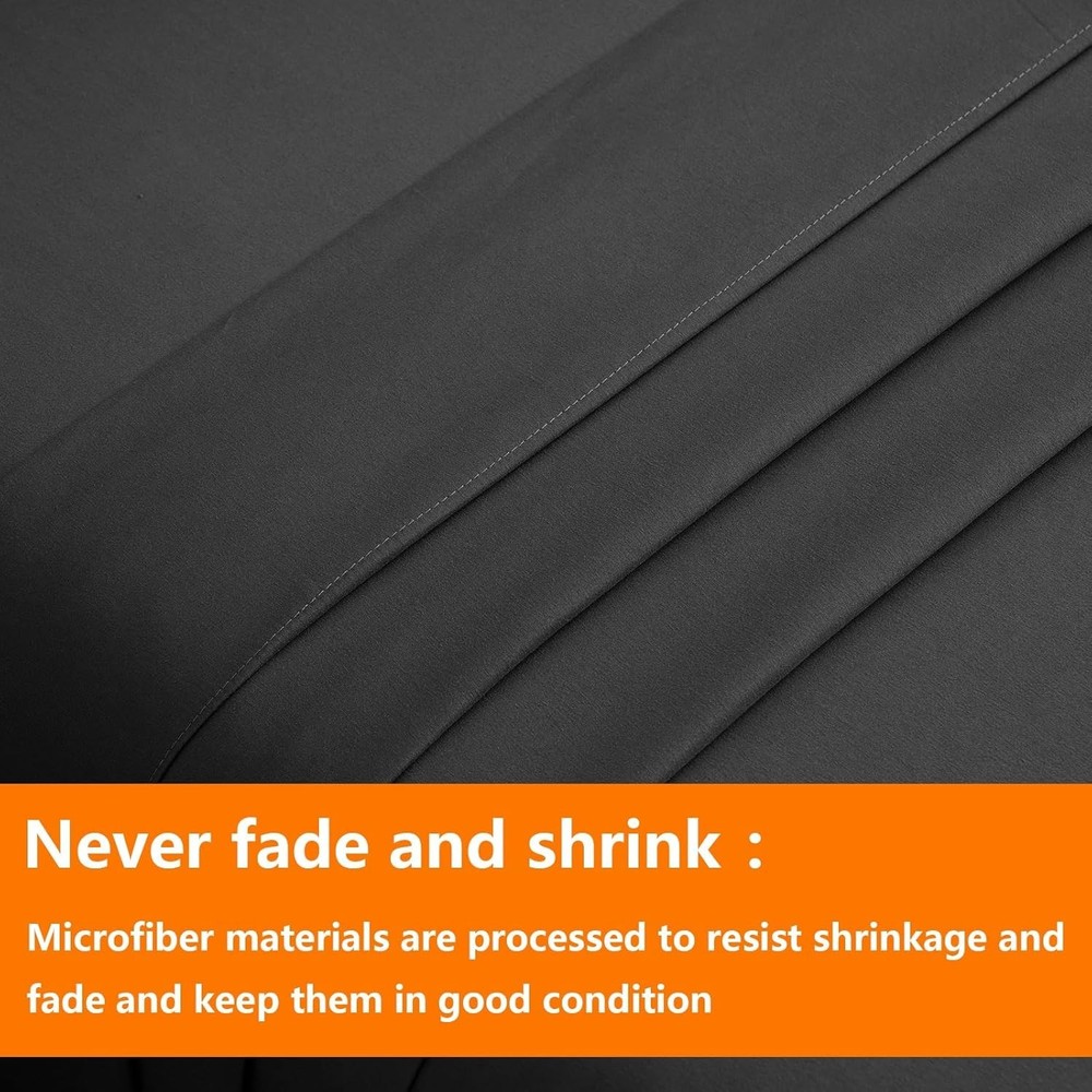 Luxurious 7-Piece Full Size Comforter Set, Dark Grey Bedding
