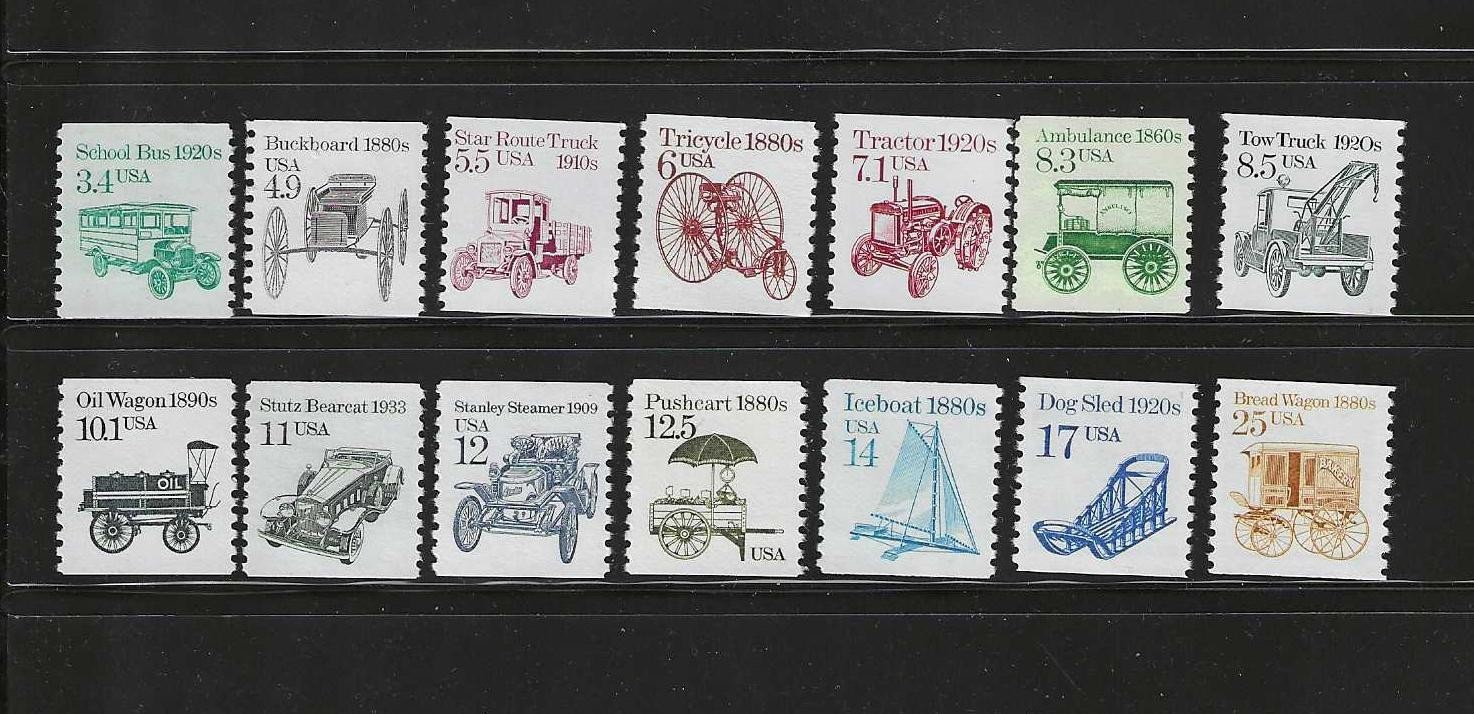 SCOTT # 2123-2136 TRANSPORTATION COIL SINGLES  MNH TAKE A LQQK !