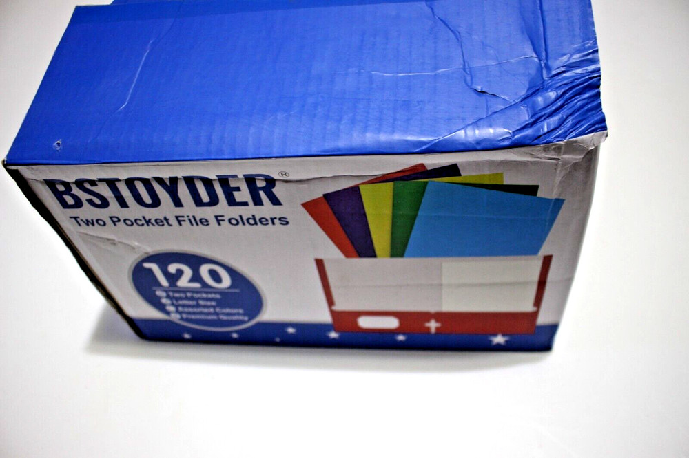 120 PACK BSTOYDER TWO POCKET FILE FOLDER ASSORTED COLORS
