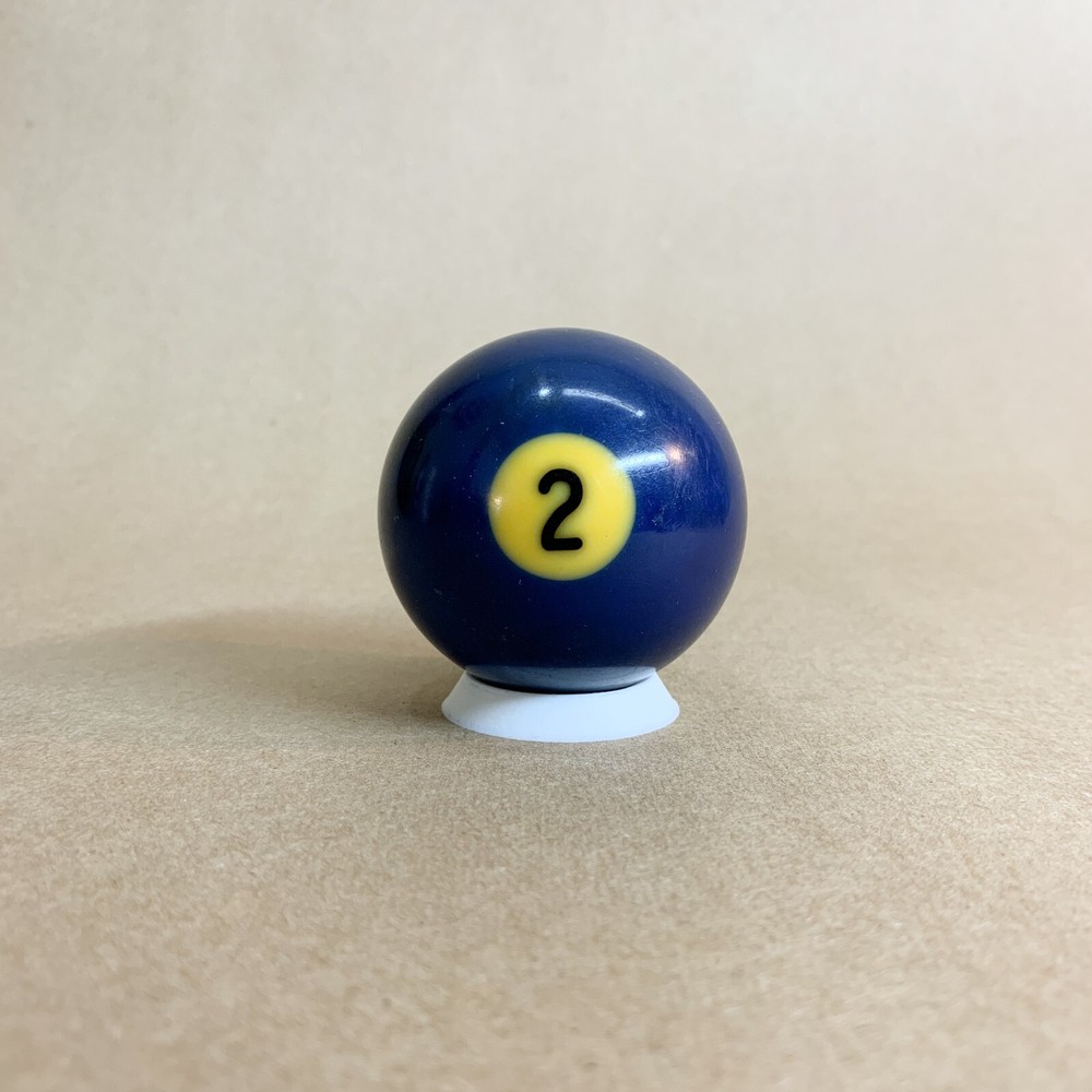 Vintage Bakelite Billiard #2 Solid Blue Pool Ball with Display Stand