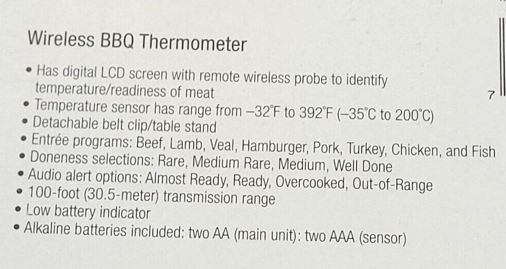 Wireless BBQ Thermometer Oregon Scientific AW129 LCD Remote Programmable