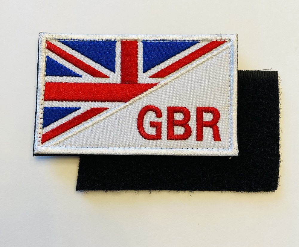 UNITED KINGDOM GREAT BRITIAN GBR SPLIT FLAG HOOK & LOOP EMBROIDERED PATCH