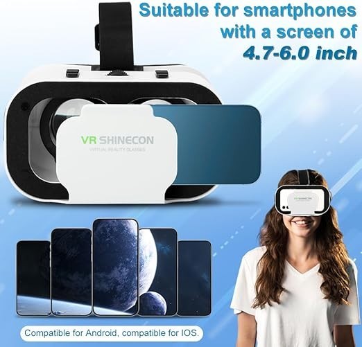 V5 VR Headset for Phone,3D Glasses Headset Helmets Virtual Reality Headset