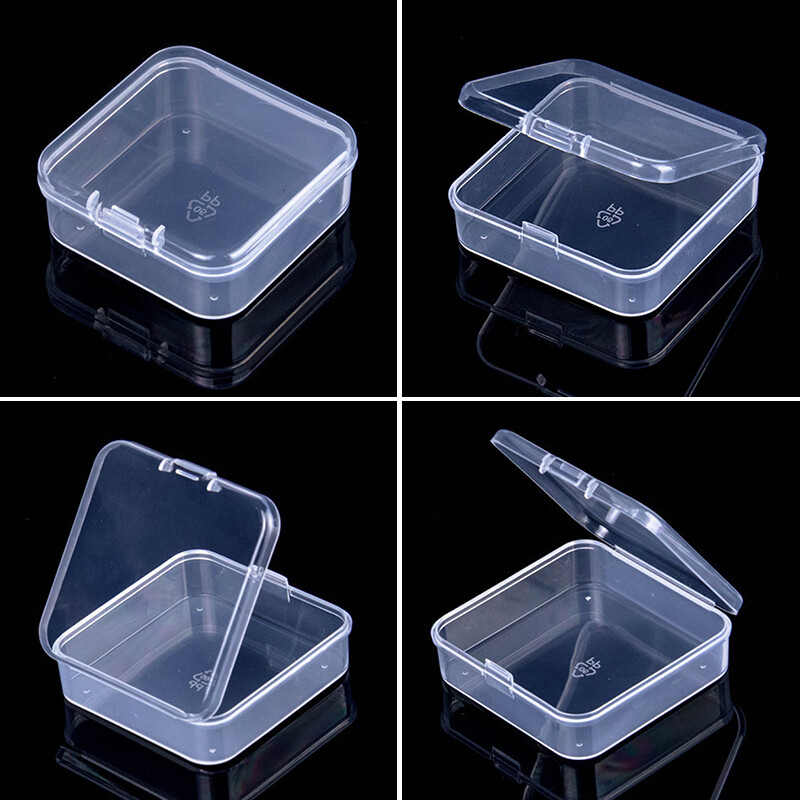 Clear Storage Box Rectangle Plastic Earplugs Bead Jewelry Case Container 5 Sizes