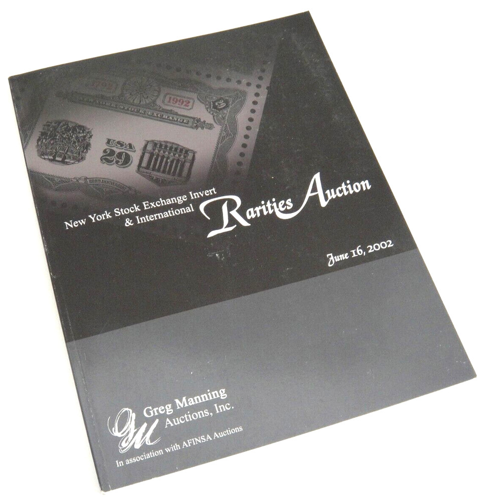 Greg Manning Stamp Auction Catalog 2002 NYSE Invert International Rarities